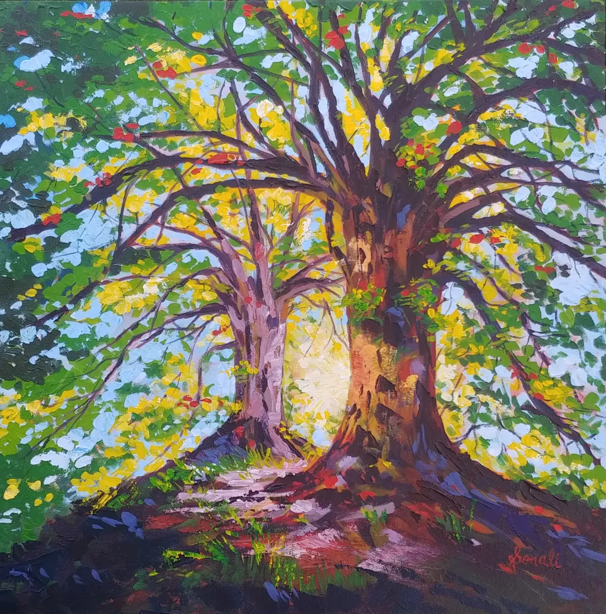 Forest Trees Painting