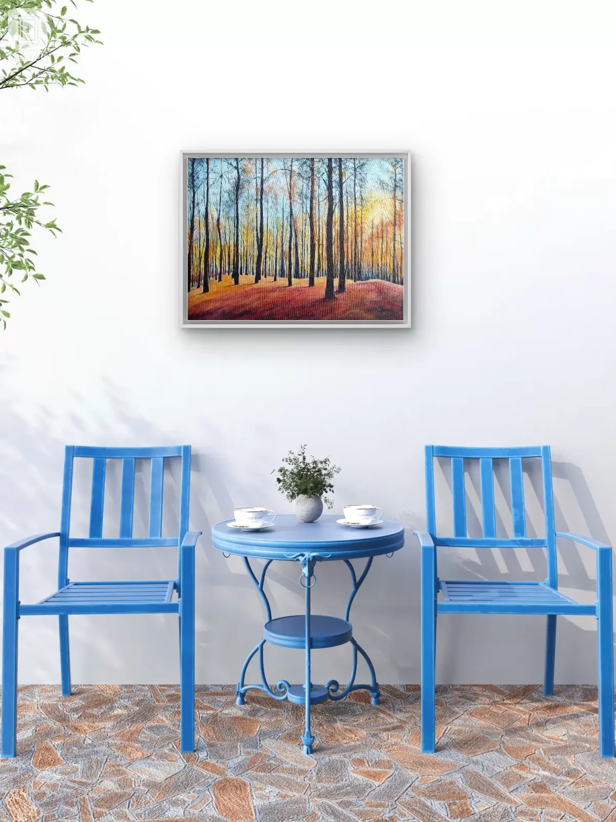 Trees and Red Painting