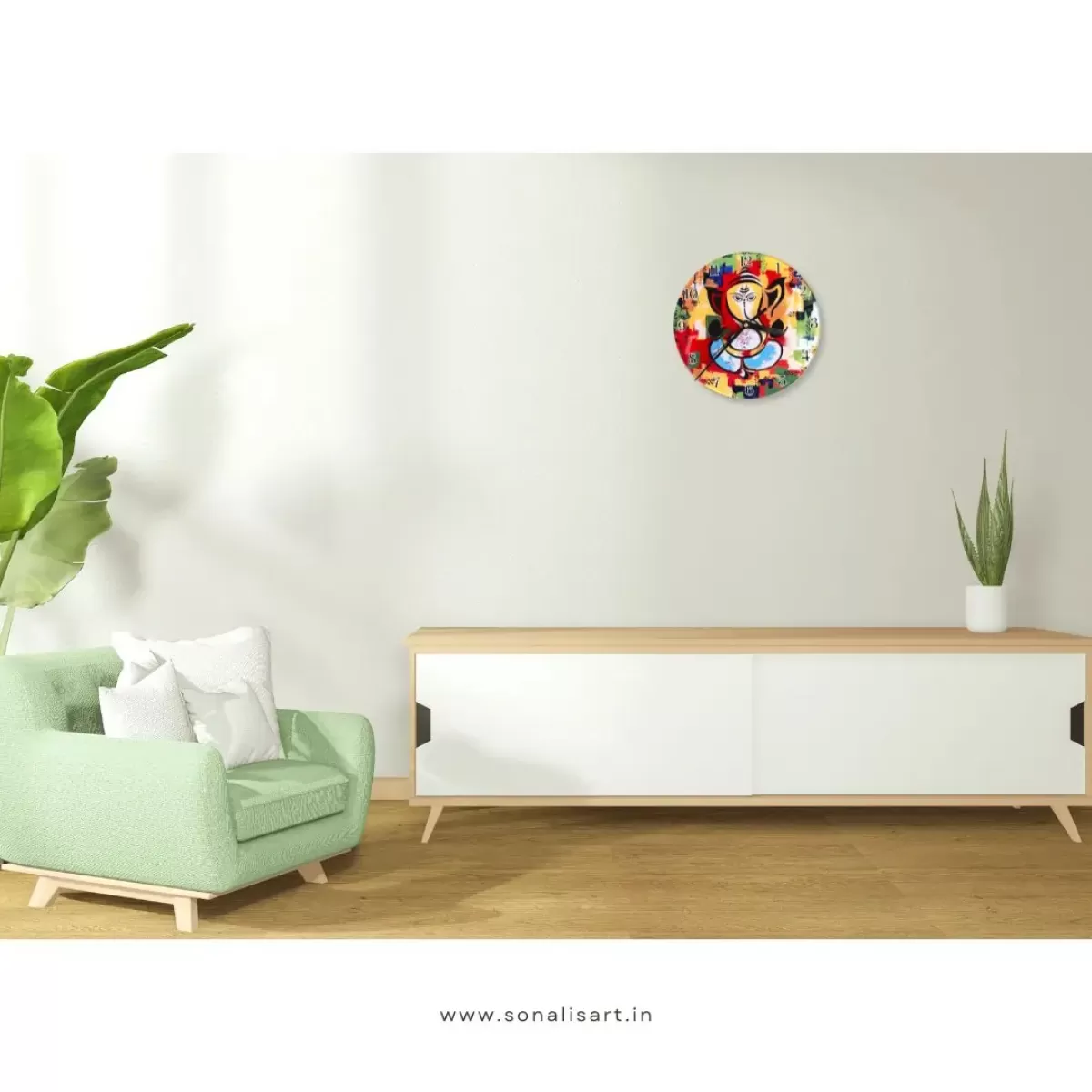 Vakratunda Mahakaya Circular Wall Clock