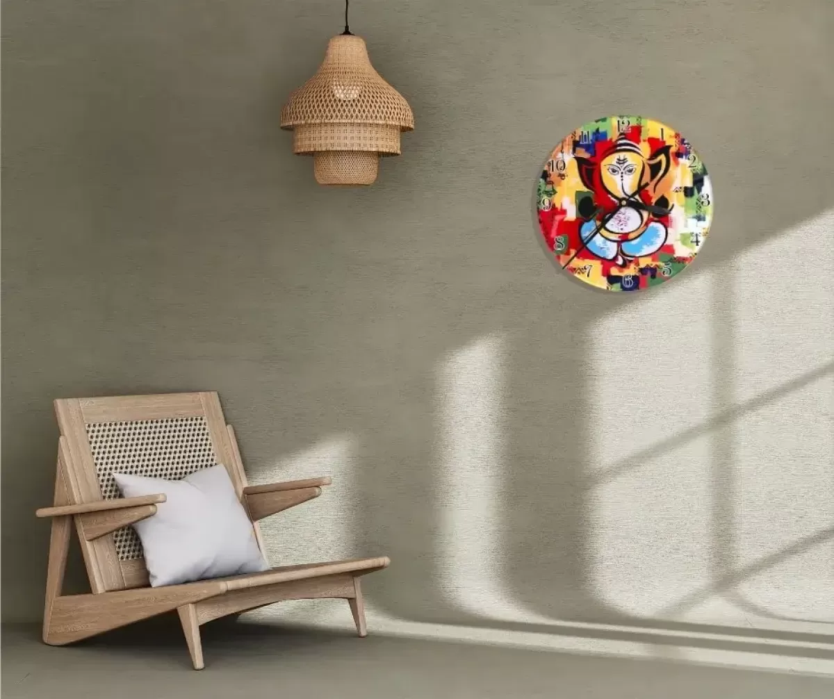  Vakratunda Mahakaya Circular Wall Clock