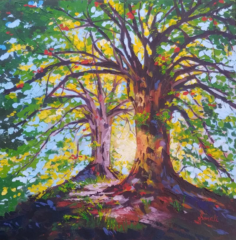 Forest Trees Painting