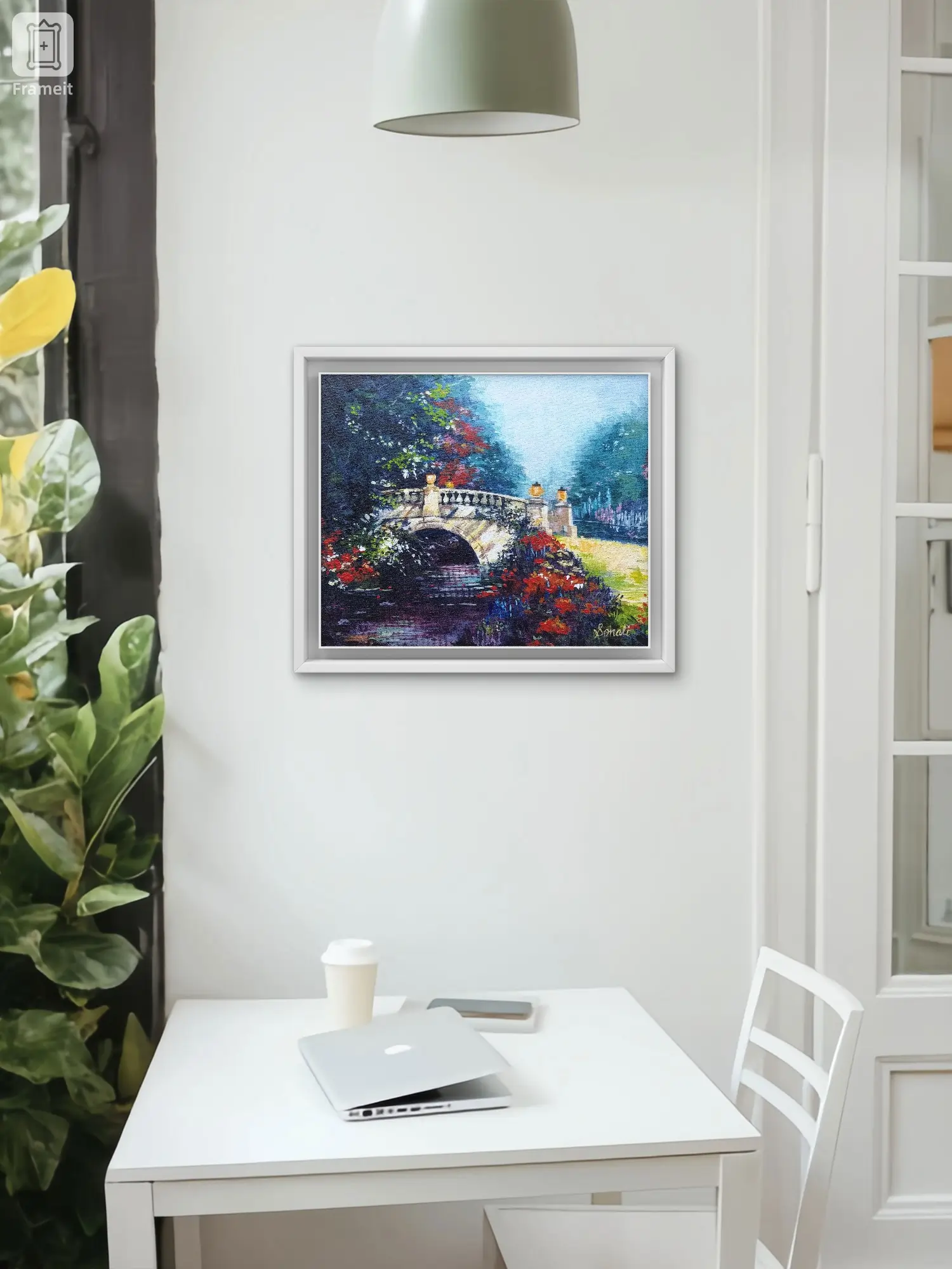 A Garden Bridge Painting