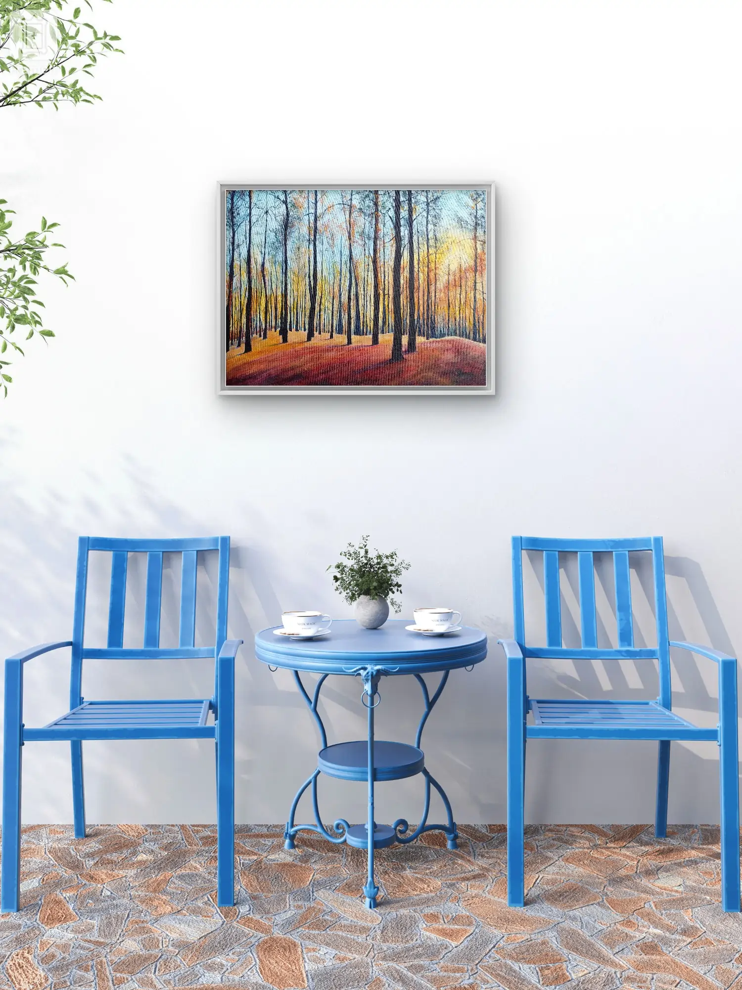 Trees and Red Painting