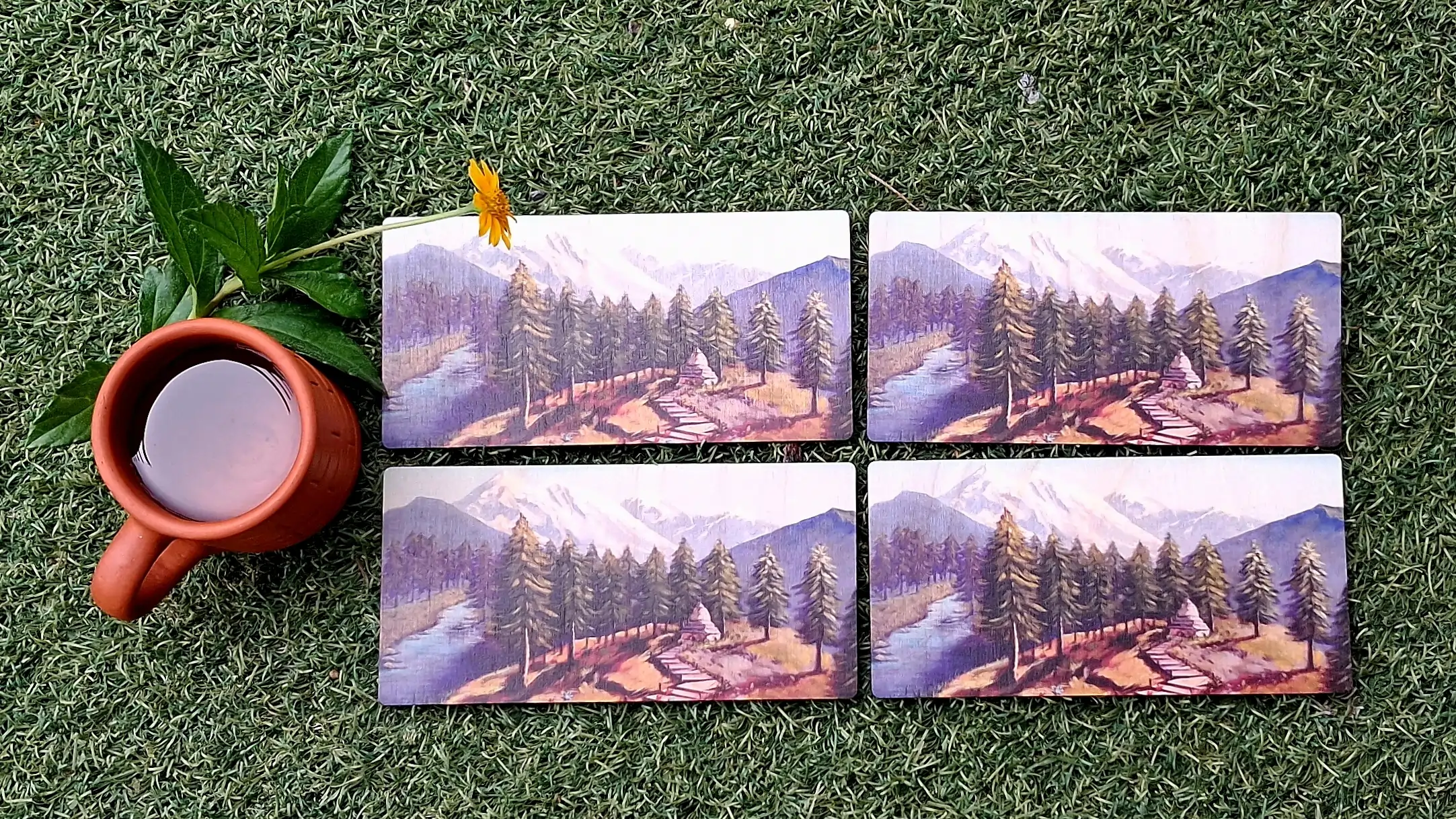 HIMA-A-LAYA  - Multicolor/6"W"x 3"H/Birchply