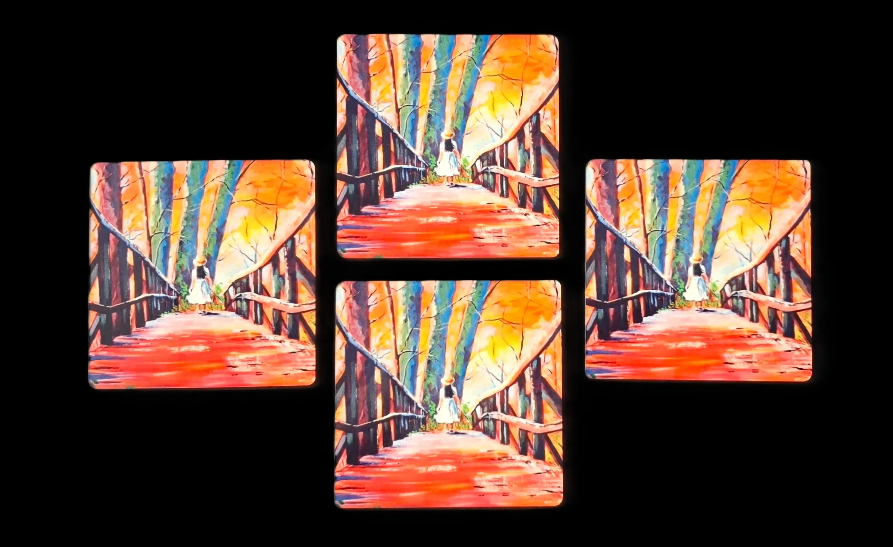 A Girl on the Bridge(Premium Tea Coasters) 